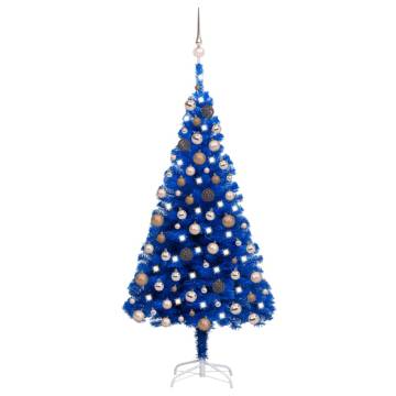 Pre-lit Blue Christmas Tree with Ball Set - 180 cm PVC