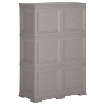 Plastic Cabinet 79x43x125 cm - Wood Design Grey | HipoMarket