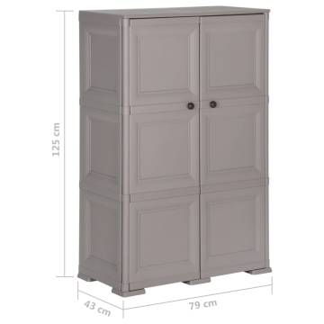 Plastic Cabinet 79x43x125 cm - Wood Design Grey | HipoMarket