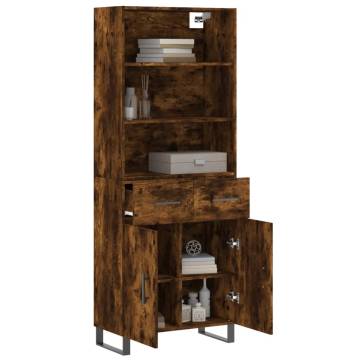 Stylish Highboard in Smoked Oak - 69.5x34x180 cm | Hipo Market