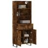 Stylish Highboard in Smoked Oak - 69.5x34x180 cm | Hipo Market