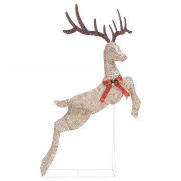 Flying Reindeer Christmas Decoration - 120 LEDs Gold Warm White