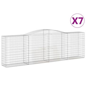 Arched Gabion Baskets | 7 pcs | Galvanised Iron | Hipomarket