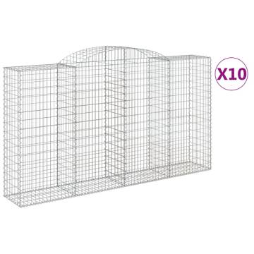 Buy Arched Gabion Baskets (10 pcs) | Galvanised Iron Garden Decor