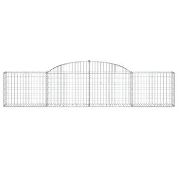 Arched Gabion Baskets - 20 pcs Galvanised Iron Garden Barriers