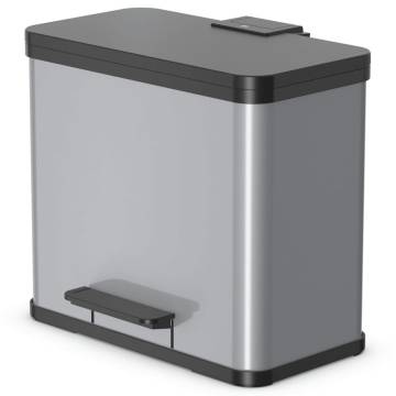 Hailo Oko Trio Plus Size L Pedal Bin - 3x9 L Silver