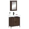 2 Piece Bathroom Furniture Set Brown Oak Engineered Wood Colour brown oak Number of 1 Number of Pieces 