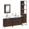 4 Piece Bathroom Furniture Set Brown Oak Engineered Wood Colour brown oak Number of 1 Number of Pieces 