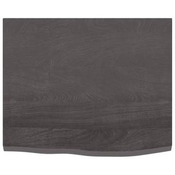 Table Top Dark Brown Solid Oak - 60x50x2 cm | HipoMarket