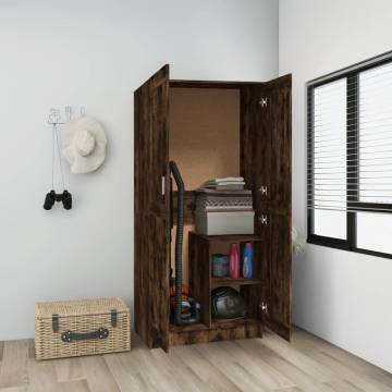 Wardrobe Smoked Oak - 82.5x51.5x180 cm Engineered Wood