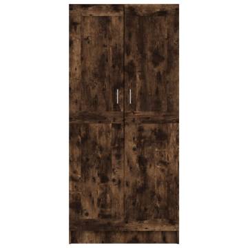 Wardrobe Smoked Oak - 82.5x51.5x180 cm Engineered Wood