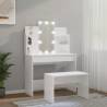 LED Dressing Table Set - High Gloss White Wood | HipoMarket