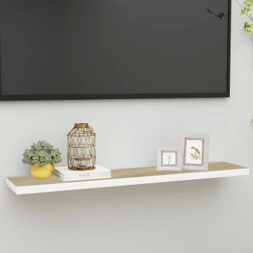 Floating Wall Shelf Oak and White - Stylish MDF Design | HipoMarket