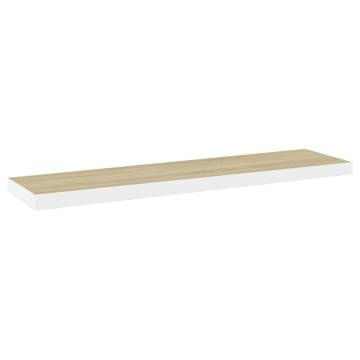 Floating Wall Shelf Oak and White - Stylish MDF Design | HipoMarket