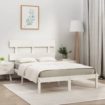 White Solid Wood Bed Frame 180x200 cm Super King Size