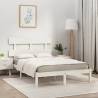 Bed Frame White Solid Wood 180x200 cm Super King Size Colour white Size 180 x 200 cm 