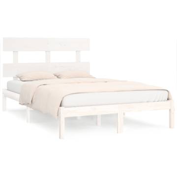 White Solid Wood Bed Frame 180x200 cm Super King Size