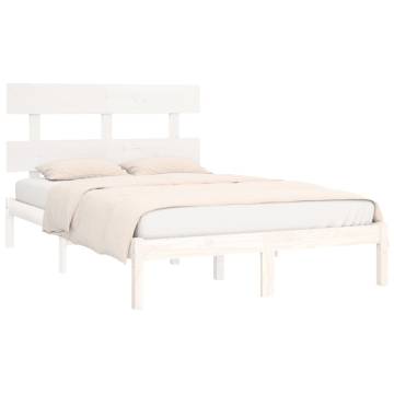 White Solid Wood Bed Frame 180x200 cm Super King Size