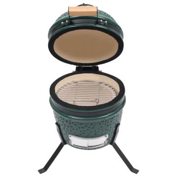 2-in-1 Kamado Barbecue Grill Smoker - Green 56 cm