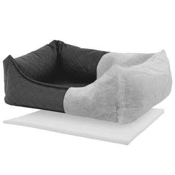 Madison Dog Bed Skai Check - Comfortable & Stylish 80x67 cm Grey