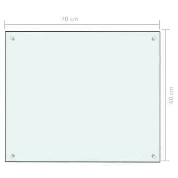 Kitchen Backsplash White 70x60 cm Tempered Glass - Hipomarket