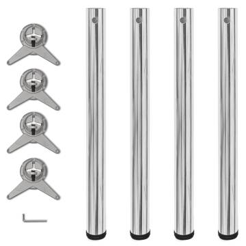 Height Adjustable Table Legs - Chrome 710mm | HipoMarket