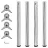 4 Height Adjustable Table Legs Chrome 710 mm Colour chrome Size 710 mm Quantity in Package 4 Number of 1 