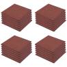 Fall Protection Tiles - 24 pcs Rubber 50x50 cm Red