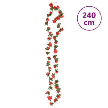 Artificial Flower Garlands - 6 pcs Red, 240 cm | Hipomarket