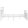 Elegant White Metal Bed Frame 200x200 cm with Headboard & Footboard