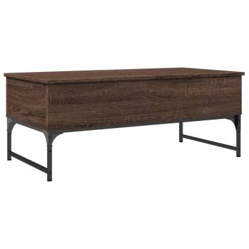 Elegant Brown Oak Coffee Table with Storage - 100x50x40 cm