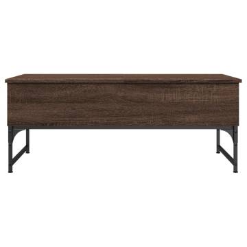 Elegant Brown Oak Coffee Table with Storage - 100x50x40 cm