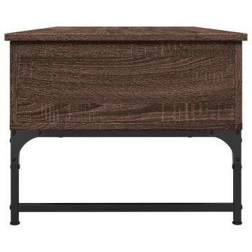 Elegant Brown Oak Coffee Table with Storage - 100x50x40 cm