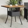 Garden Table with Acacia Wood Top Black 80x80x75 cm Poly Rattan Colour black Quantity in Package 1 Material wood 