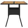 Garden Table with Acacia Wood Top - 80x80 cm Poly Rattan