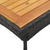 Garden Table with Acacia Wood Top - 80x80 cm Poly Rattan