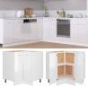 High Gloss White Corner Bottom Cabinet - 75.5x75.5 cm