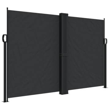 Retractable Side Awning Black 160x600 cm - Privacy Screen