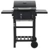 Charcoal-Fueled BBQ Grill with Bottom Shelf - Black