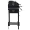 Charcoal-Fueled BBQ Grill with Bottom Shelf - Black