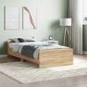 Bed Frame Sonoma Oak 90x190 cm Single Engineered Wood Colour sonoma oak Size 90 x 190 cm 