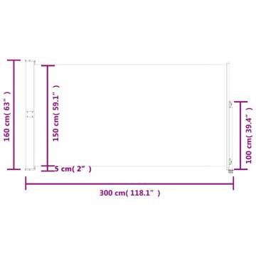 Patio Retractable Side Awning 160x300 cm Cream - HipoMarket