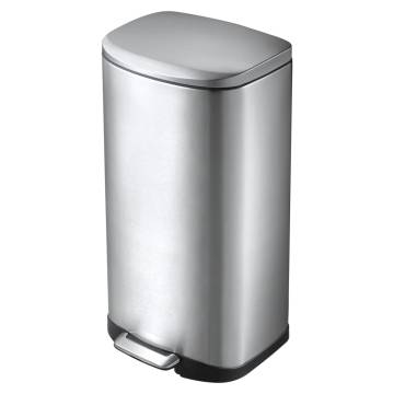 EKO Pedal Bin Della 35L - Matte Silver Kitchen Rubbish Bin