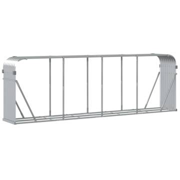 Log Holder Silver 300x45x100 cm - Galvanised Steel Storage