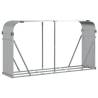 Log Holder Silver 180x45x100 cm | Galvanised Steel Storage