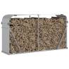 Log Holder Silver 180x45x100 cm | Galvanised Steel Storage