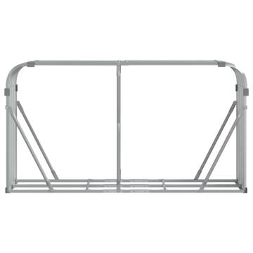 Log Holder Silver 180x45x100 cm | Galvanised Steel Storage