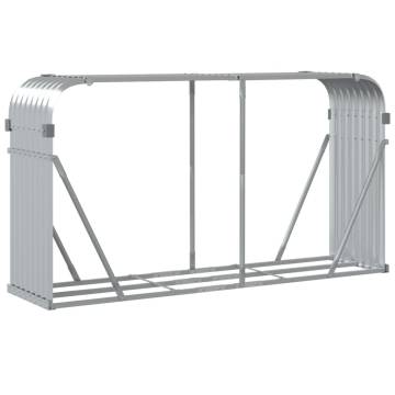 Log Holder Silver 180x45x100 cm | Galvanised Steel Storage