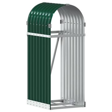 Log Holder Green 40x45x100 cm - Galvanised Steel Storage