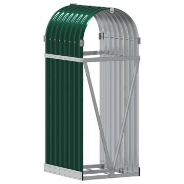 Log Holder Green 40x45x100 cm - Galvanised Steel Storage